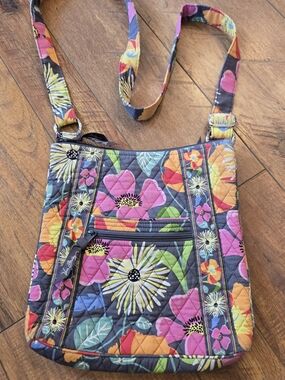 Vera Bradley Quilted Floral Crossbody in Multi Pink, Orange, Yellow